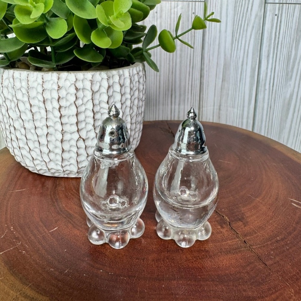 Vintage 1980s Imperial Glass Candlewick‎ Anchor Salt & Pepper Shakers Art Deco